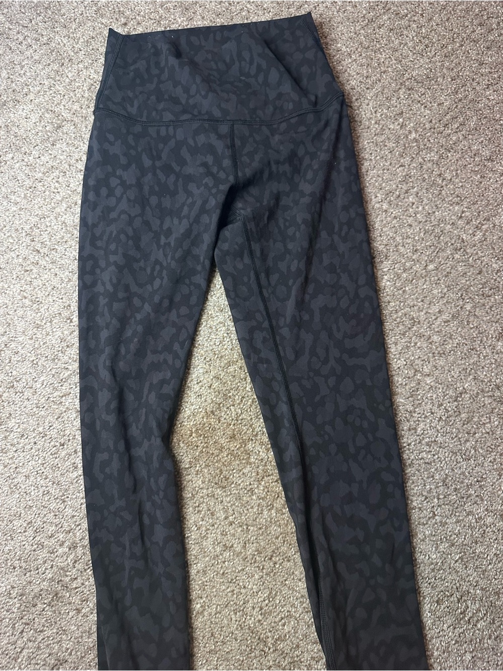 High-Waist Black LULULEMON Leopard Print Leggings